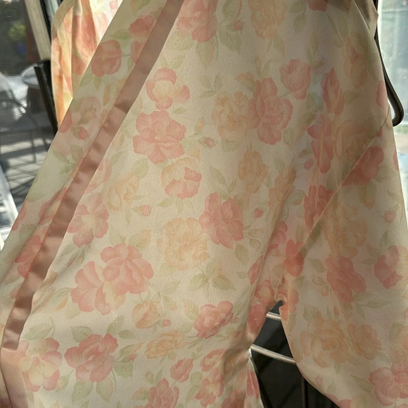 Christian Dior vintage rose floral robe size small - Picture 12 of 14